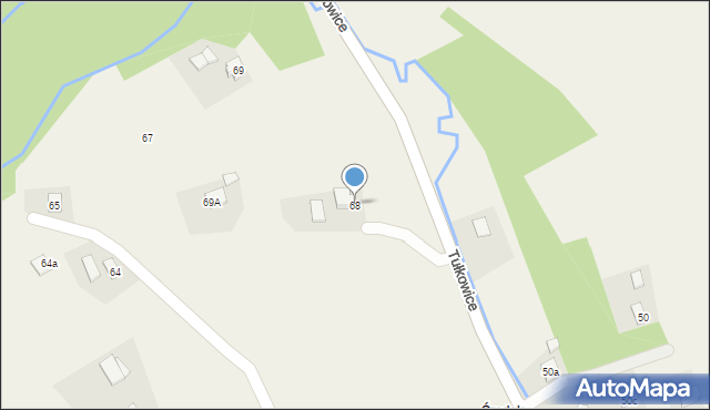Tułkowice, Tułkowice, 68, mapa Tułkowice
