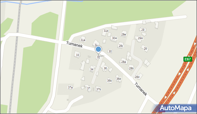 Tumanek, Tumanek, 32, mapa Tumanek