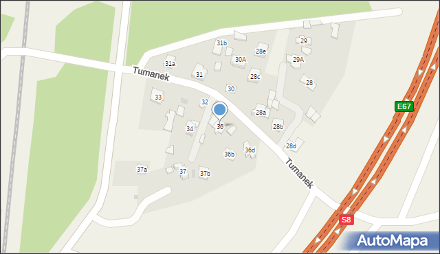 Tumanek, Tumanek, 36, mapa Tumanek