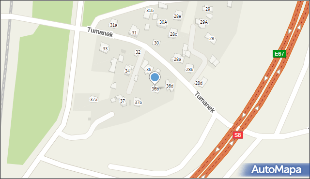Tumanek, Tumanek, 36c, mapa Tumanek