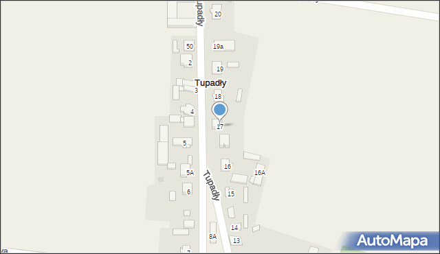 Tupadły, Tupadły, 17, mapa Tupadły