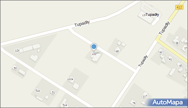 Tupadły, Tupadły, 122, mapa Tupadły