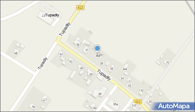 Tupadły, Tupadły, 36a, mapa Tupadły