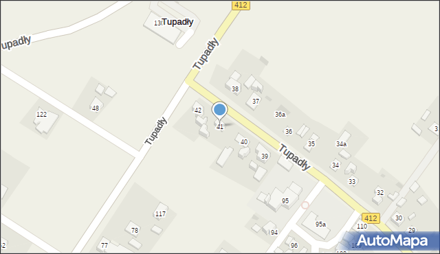 Tupadły, Tupadły, 41, mapa Tupadły