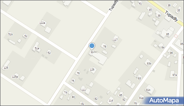 Tupadły, Tupadły, 77, mapa Tupadły