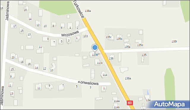 Turkowice, Turkowice, 113b, mapa Turkowice