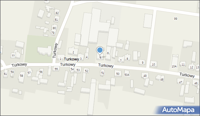 Turkowy, Turkowy, 5, mapa Turkowy