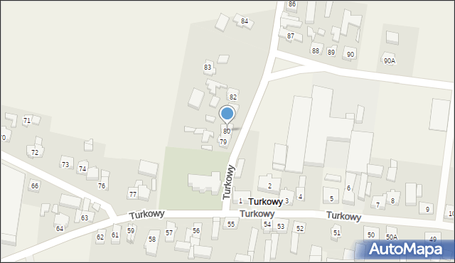 Turkowy, Turkowy, 80, mapa Turkowy
