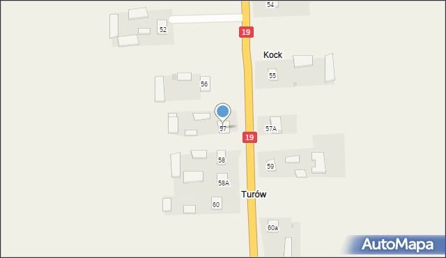 Turów, Turów, 57, mapa Turów