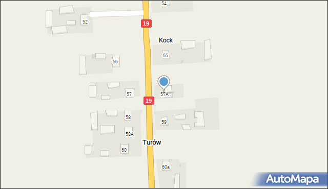 Turów, Turów, 57A, mapa Turów