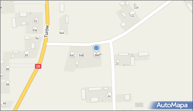 Turów, Turów, 64d, mapa Turów