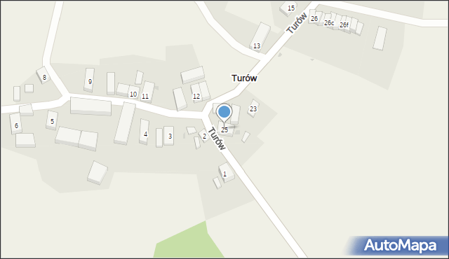 Turów, Turów, 25, mapa Turów