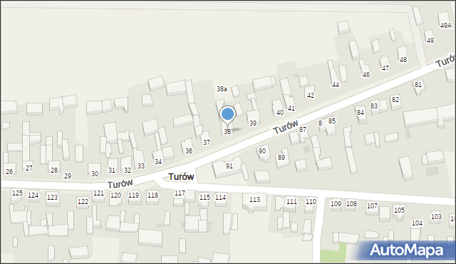 Turów, Turów, 38, mapa Turów