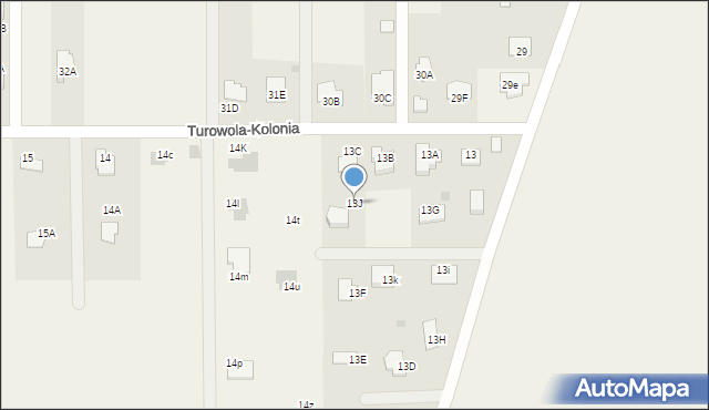 Turowola-Kolonia, Turowola-Kolonia, 13J, mapa Turowola-Kolonia