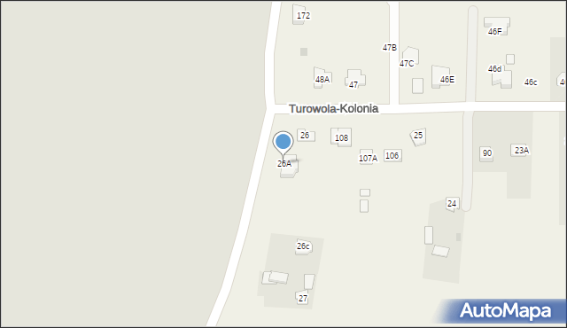 Turowola-Kolonia, Turowola-Kolonia, 26A, mapa Turowola-Kolonia