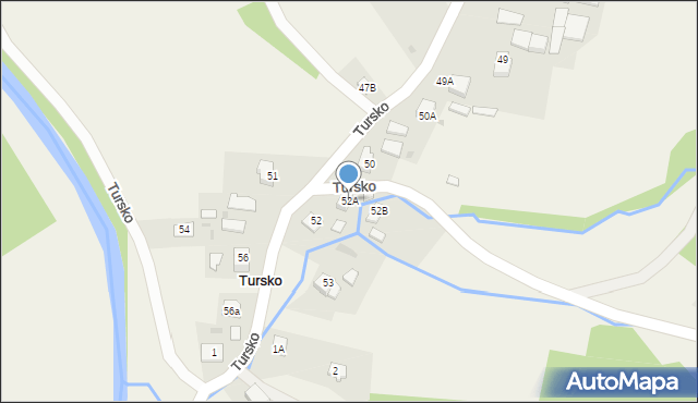 Tursko, Tursko, 52A, mapa Tursko