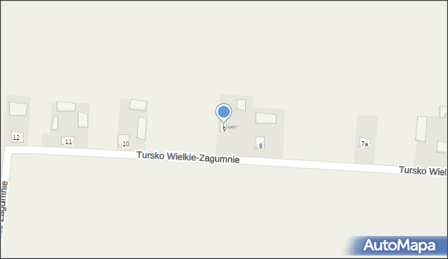 Tursko Wielkie, Tursko Wielkie-Zagumnie, 9, mapa Tursko Wielkie