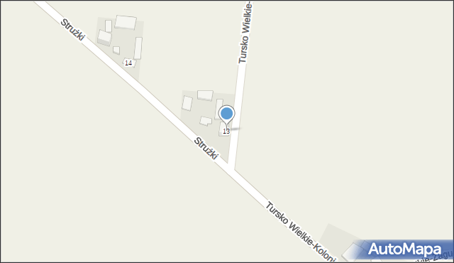 Tursko Wielkie-Zagumnie, Tursko Wielkie-Zagumnie, 13, mapa Tursko Wielkie-Zagumnie