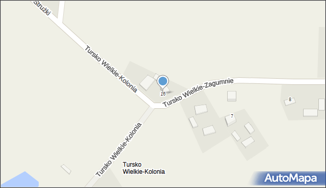 Tursko Wielkie-Zagumnie, Tursko Wielkie-Zagumnie, 16, mapa Tursko Wielkie-Zagumnie
