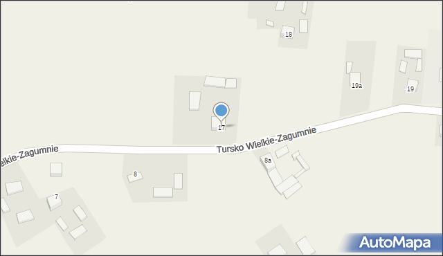 Tursko Wielkie-Zagumnie, Tursko Wielkie-Zagumnie, 17, mapa Tursko Wielkie-Zagumnie