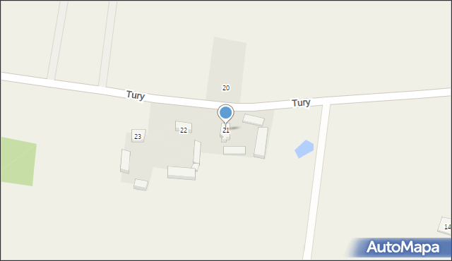 Tury, Tury, 21, mapa Tury