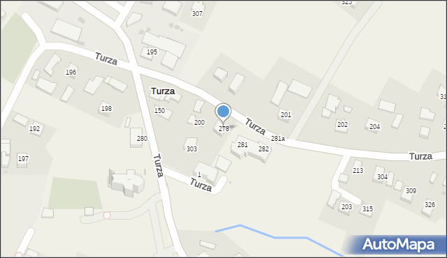 Turza, Turza, 278, mapa Turza