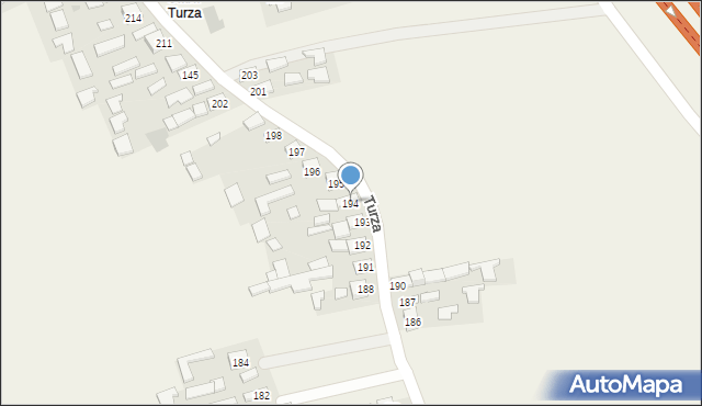 Turza, Turza, 194, mapa Turza