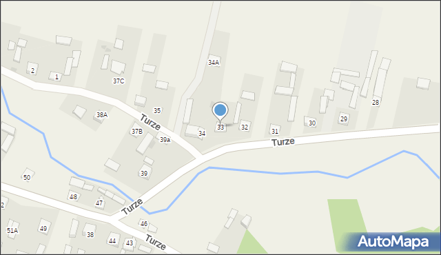 Turze, Turze, 33, mapa Turze