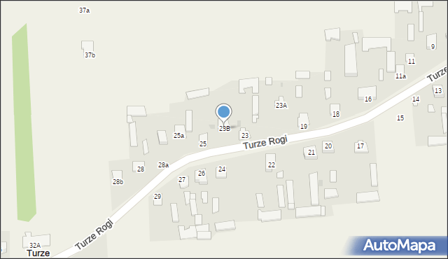 Turze Rogi, Turze Rogi, 23B, mapa Turze Rogi