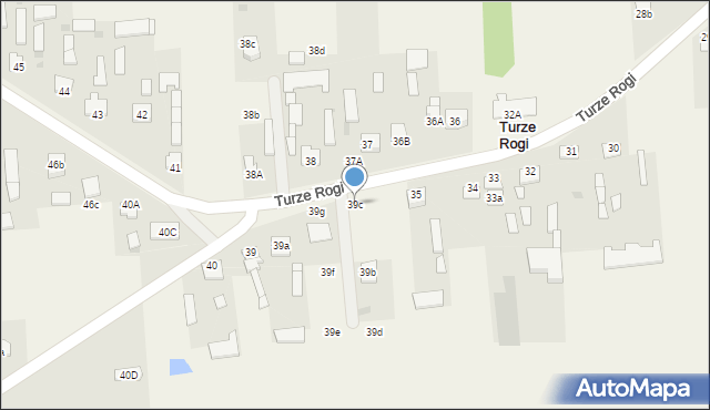 Turze Rogi, Turze Rogi, 39c, mapa Turze Rogi