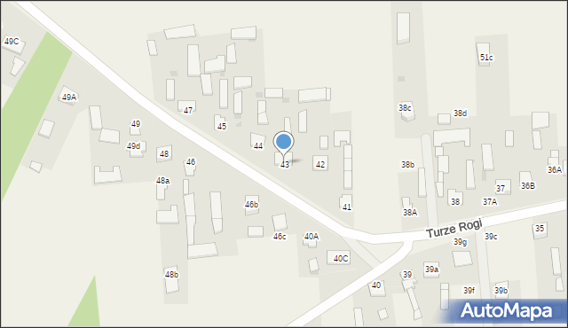 Turze Rogi, Turze Rogi, 43, mapa Turze Rogi