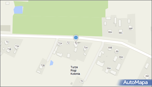 Turze Rogi, Turze Rogi, 71, mapa Turze Rogi