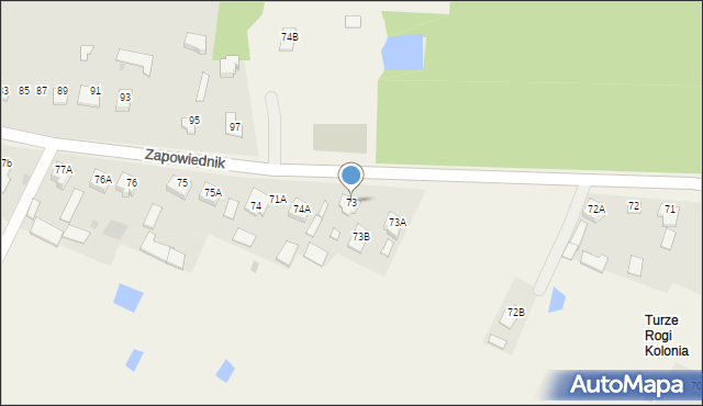 Turze Rogi, Turze Rogi, 73, mapa Turze Rogi