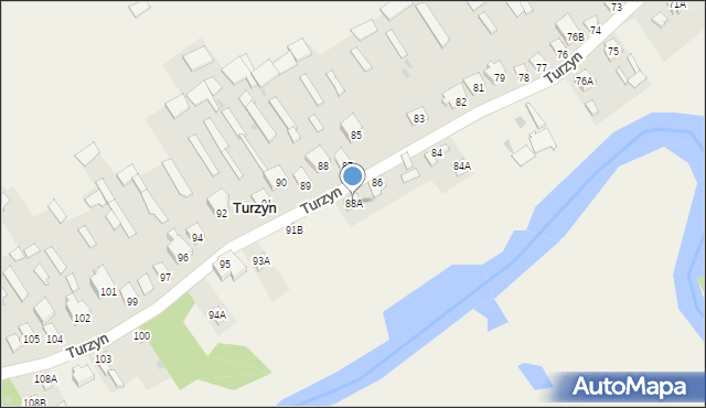 Turzyn, Turzyn, 88A, mapa Turzyn