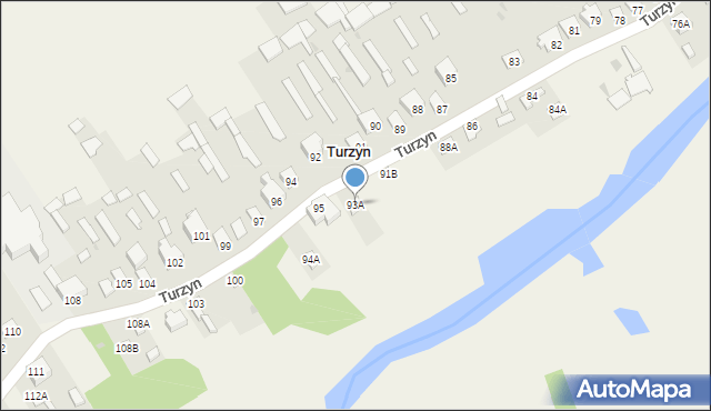 Turzyn, Turzyn, 93A, mapa Turzyn