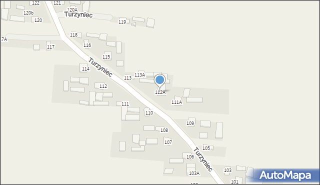 Turzyniec, Turzyniec, 112A, mapa Turzyniec