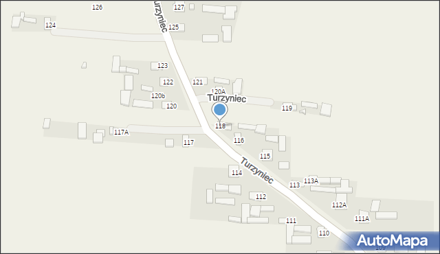 Turzyniec, Turzyniec, 118, mapa Turzyniec
