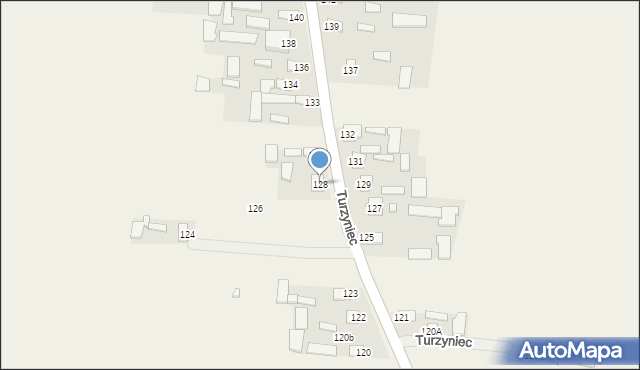 Turzyniec, Turzyniec, 128, mapa Turzyniec