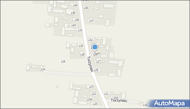 Turzyniec, Turzyniec, 129, mapa Turzyniec
