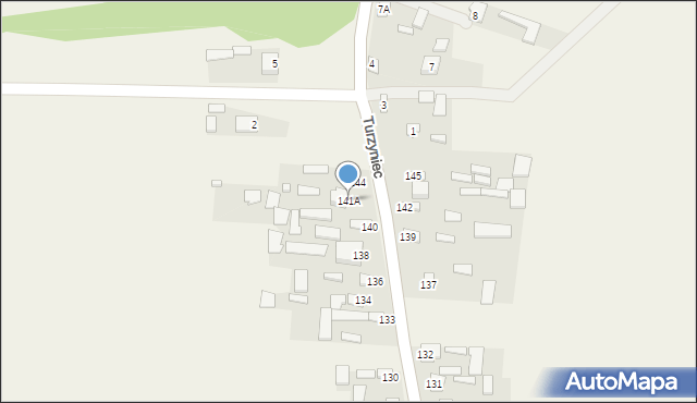 Turzyniec, Turzyniec, 141A, mapa Turzyniec