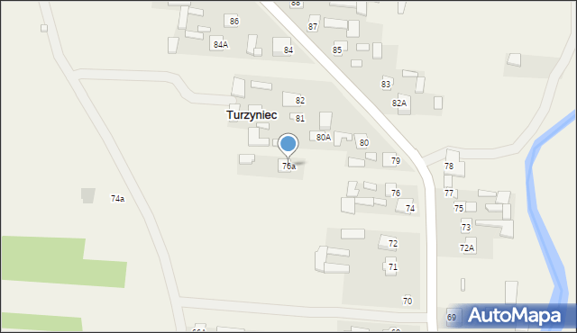 Turzyniec, Turzyniec, 76a, mapa Turzyniec