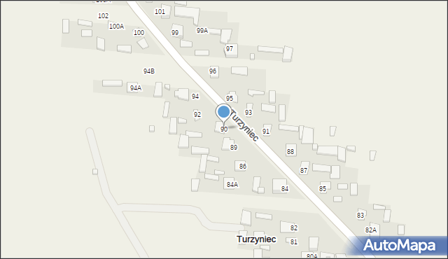 Turzyniec, Turzyniec, 90, mapa Turzyniec