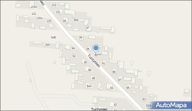Turzyniec, Turzyniec, 93, mapa Turzyniec