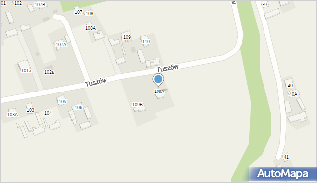 Tuszów, Tuszów, 109A, mapa Tuszów