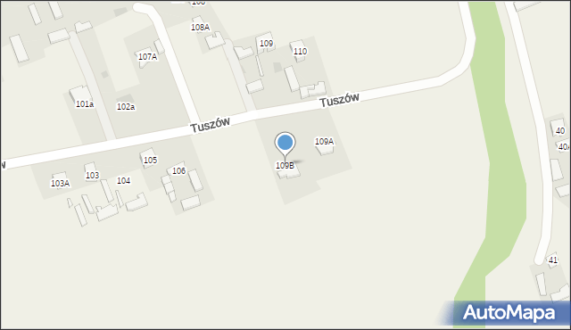 Tuszów, Tuszów, 109B, mapa Tuszów