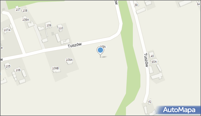 Tuszów, Tuszów, 109e, mapa Tuszów