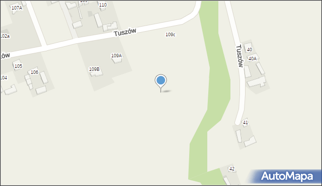 Tuszów, Tuszów, 109k, mapa Tuszów