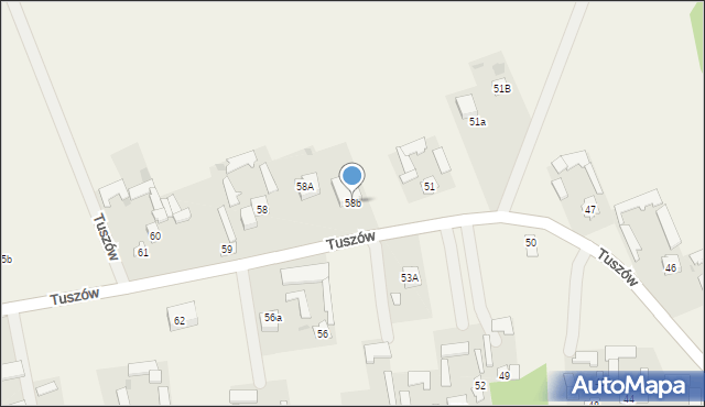 Tuszów, Tuszów, 58b, mapa Tuszów