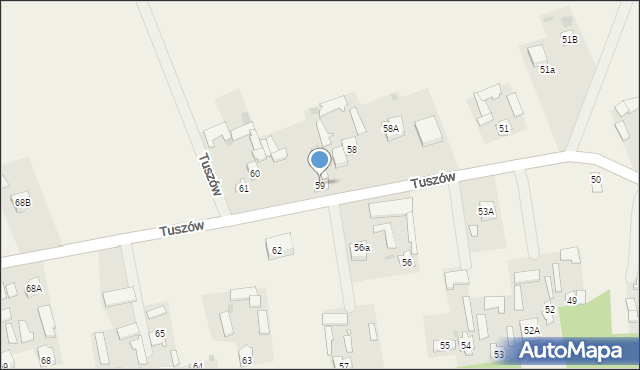 Tuszów, Tuszów, 59, mapa Tuszów