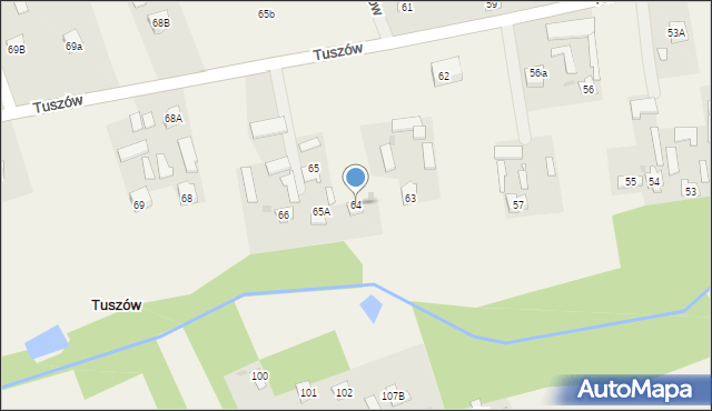 Tuszów, Tuszów, 64, mapa Tuszów